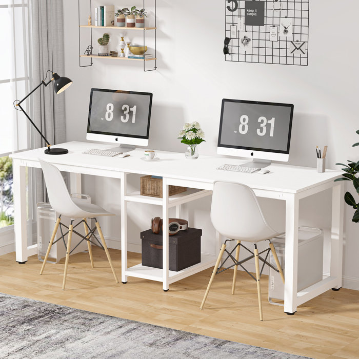 Latitude Run® Glenden Double Workstation Desk & Reviews Wayfair